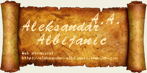 Aleksandar Albijanić vizit kartica